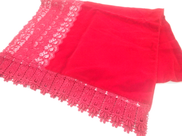 ビロードレース花模様ショール